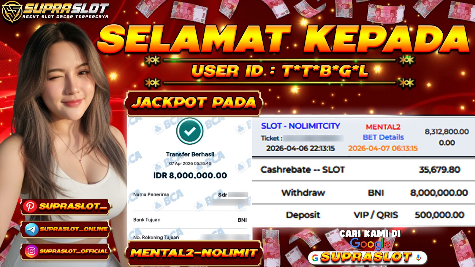 SUPRASLOT JACKPOT di SLOT MAHJONG WAYS Rp.8.000.000,- LUNAS